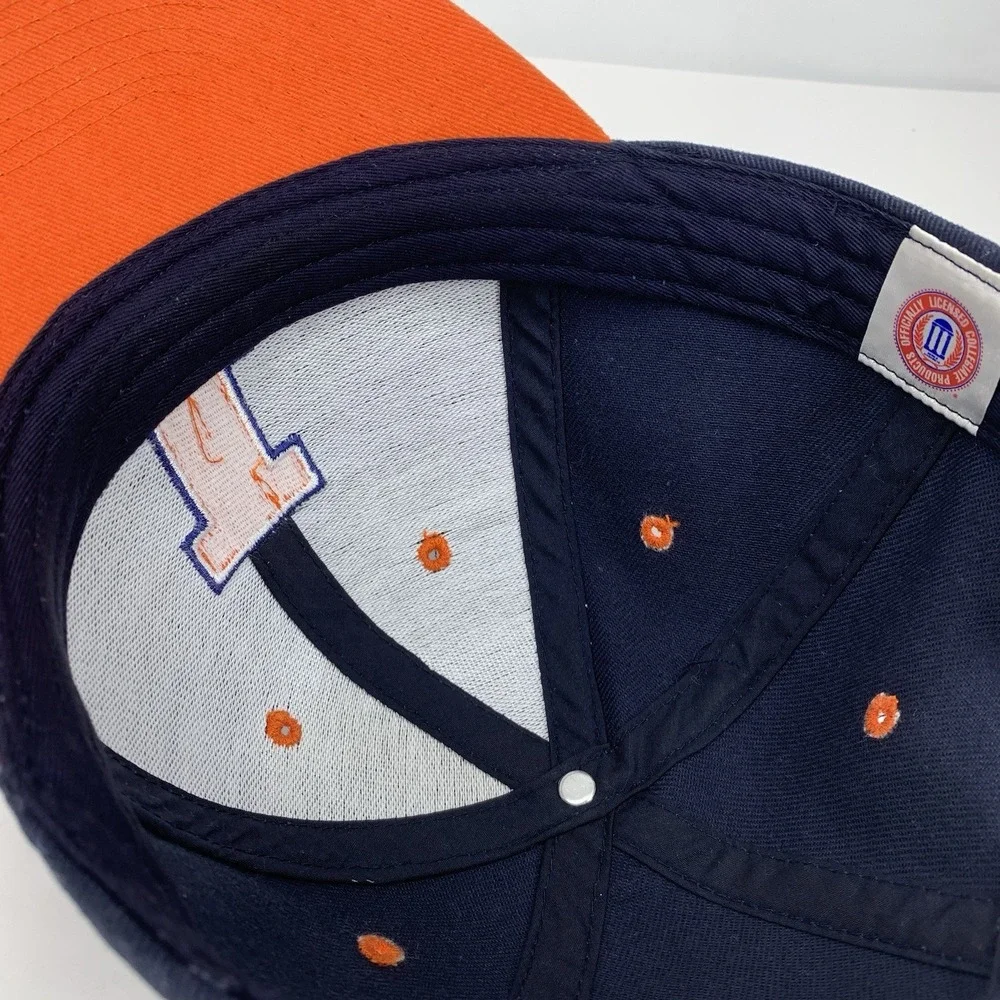 Illinois Fighting Illini Hat Blue Signatures Adjustable OSFM Baseball Cap